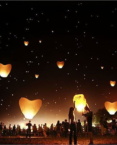 Lampion latający SERCE - czerwony