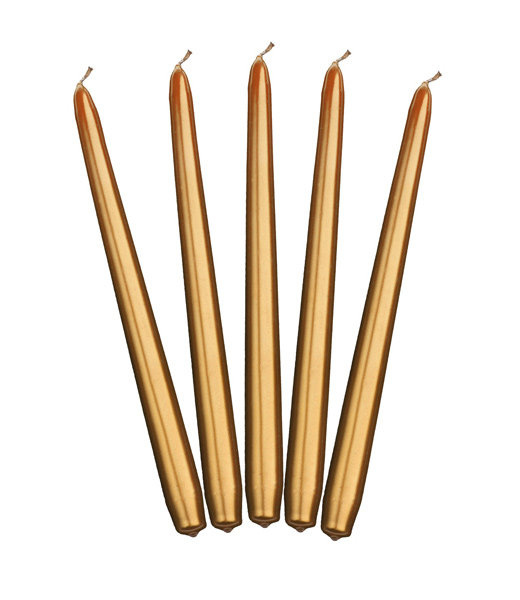 Świeca stożkowa - złota 1szt