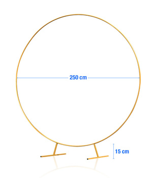 Metalowe Koło 240cm - Stelaż do Dekoracji i Aranżacji, Idealne na Śluby i Eventy