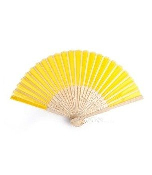 Wachlarz jedwabny Żółty – elegancka dekoracja na ślub, wesele, eventy