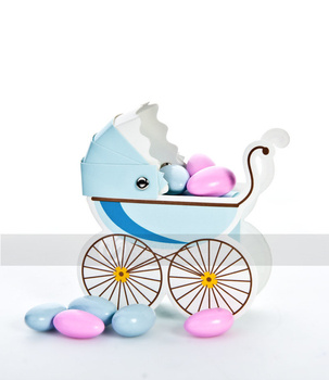 Pudełeczko wózek - niebieski