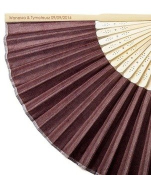 Wachlarz papierowy z PERSONALIZACJĄ - brąz