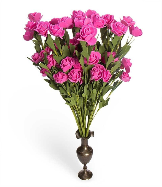 Sztuczna gałązka bukiet z róż - różowy