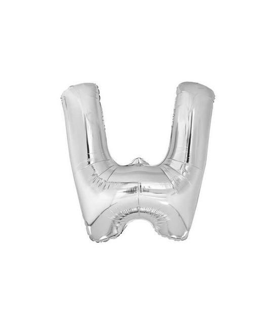Balon foliowy 40cm - srebrna litera W
