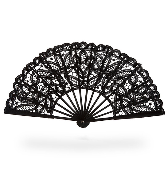 Wachlarz koronkowy - czarny