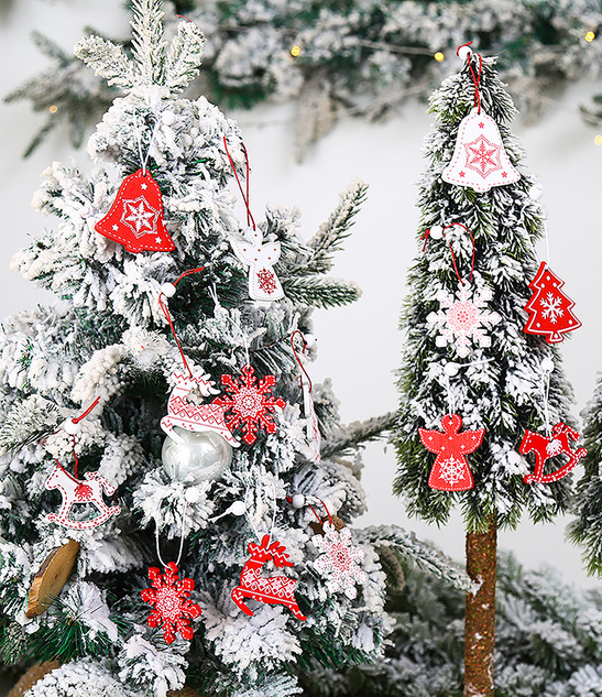 Świąteczne ozdoby choinkowe – Choinki, zestaw 12 szt., 6 cm