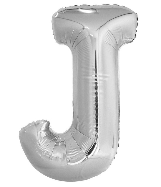 Balon foliowy 100cm - srebrna litera J