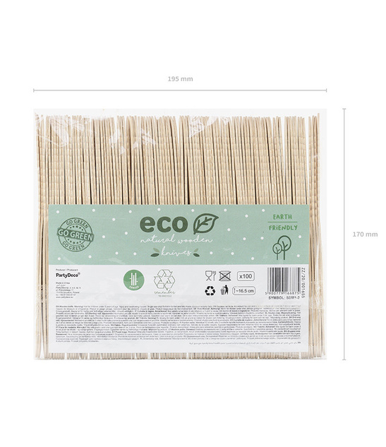 Noże drewniane naturalne 100szt