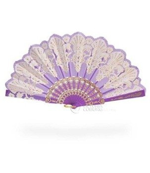 Wachlarz hiszpański ORNAMENT - liliowy