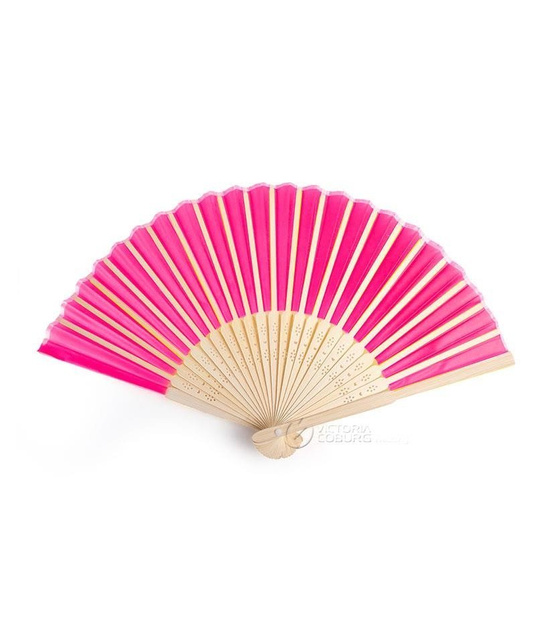 Wachlarz jedwabny Fuksja – elegancka dekoracja na ślub, wesele, eventy