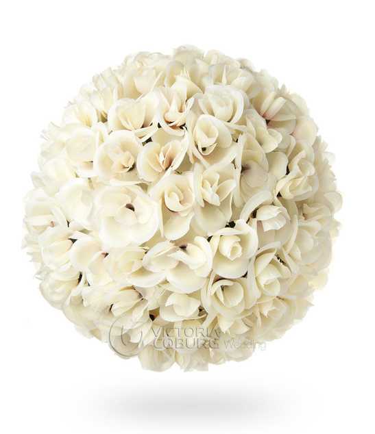 Kwiatowa kula 40cm XXL - ecru