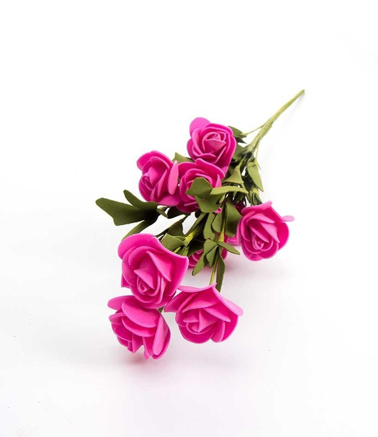 Sztuczna gałązka bukiet z róż - różowy