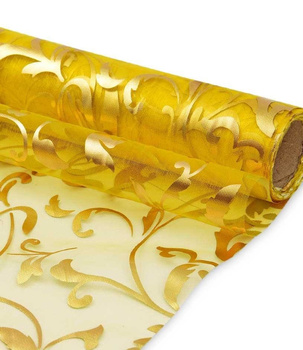 Materiał ORGANZA BIEŻNIK 36cm x 9m - żółty