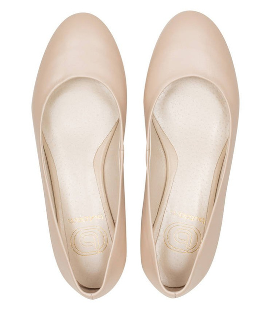 Balerinki ślubne beżowe