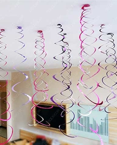 Serpentyny wiszące świderki 6szt - fuksja