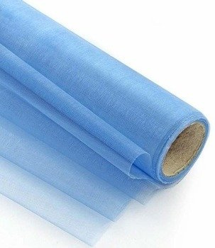 Organza obszyta 36cm x 9m błękitna – Materiał do dekoracji
