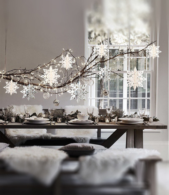 Papierowe Płatki Śniegu 3D, Białe, 6 szt. – Świąteczna Dekoracja