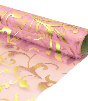 Materiał ORGANZA BIEŻNIK 36cm x 9m - jasny róż