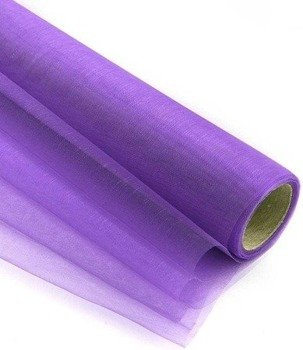 Organza obszyta 36cm x 9m fioletowa – Materiał do dekoracji