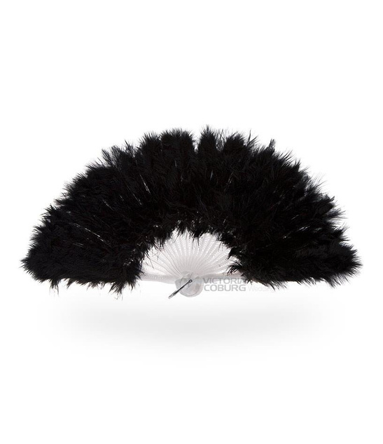 Wachlarz z Piór Marabuta Czarny – Elegancki Dodatek na Ślub