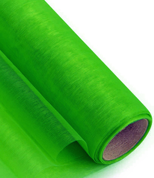 Organza obszyta 36cm x 9m butelkowa zieleń – Materiał do dekoracji