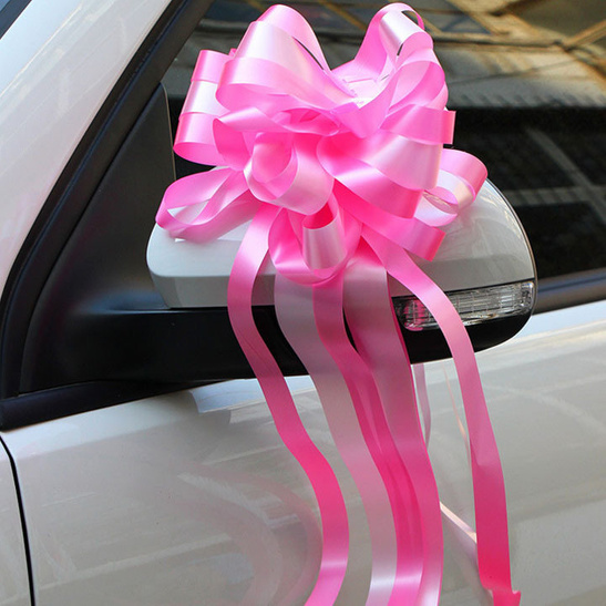 Kokarda dekoracyjna ściągana różowa