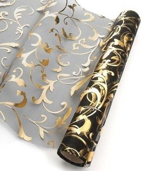 Materiał ORGANZA BIEŻNIK 36cm x 9m - czarny