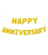 Balony foliowe napis HAPPY ANNIVERSARY złoty 40cm