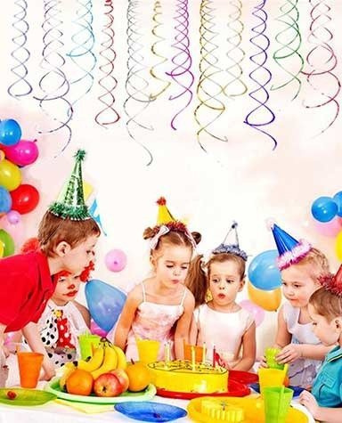 Serpentyny wiszące świderki 6szt - fuksja