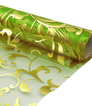 Materiał ORGANZA BIEŻNIK 36cm x 9m - zielona