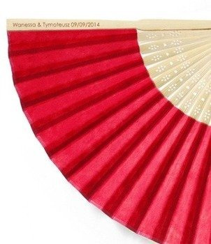 Wachlarz papierowy z PERSONALIZACJĄ - red